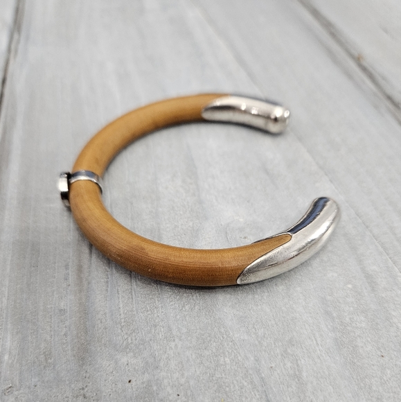 RARE Tiffany & Co Rattan Bamboo Elsa Peretti Sterling Cuff - Picture 3 of 16